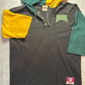 Athleta Black Hoodie with Green and Yellow Accents